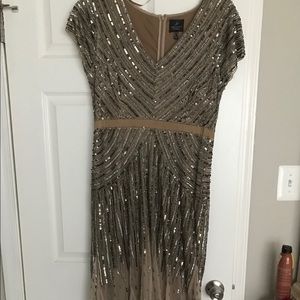 Adrianna Papell long short sleeve dress